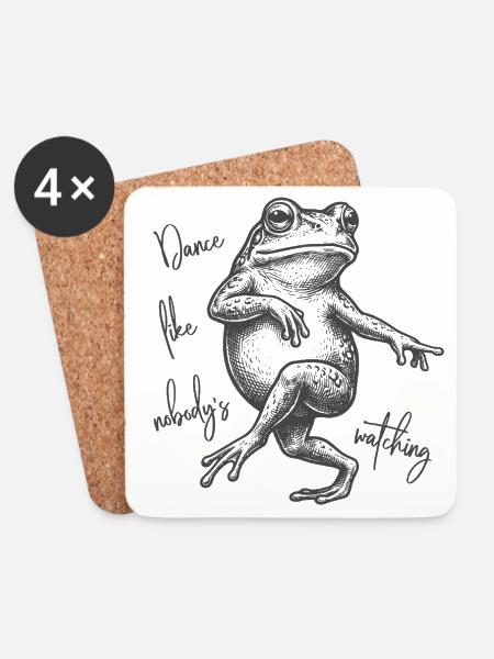 Dance like nobody's watching - Tanzender Frosch - Untersetzer (4er-Set) - Weiß