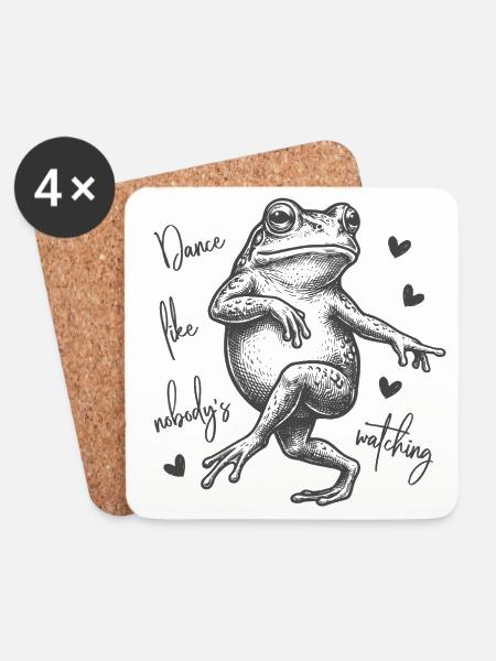 Dance like nobody's watching - Frosch Tänzer - Untersetzer (4er-Set) - Weiß