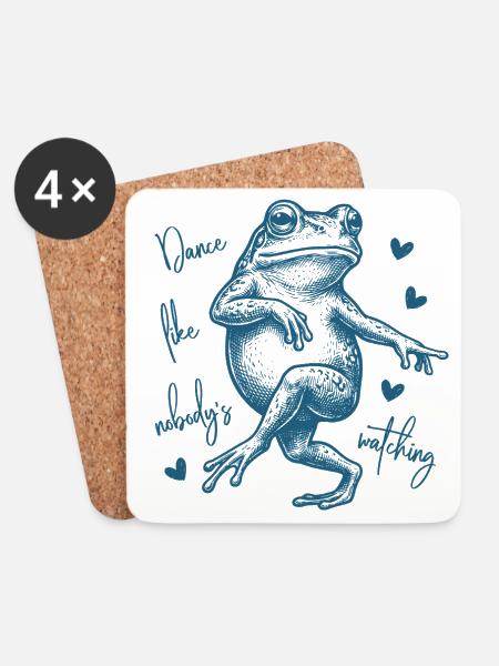 Dance like nobody's watching - Tanzender Frosch - Untersetzer (4er-Set) - Weiß