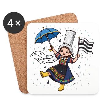 Bigouden Breton Bretagne - Untersetzer (4er-Set) - Weiß - Vorne
