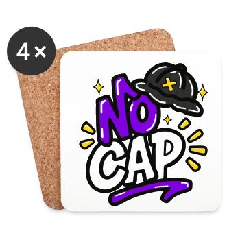 GEN Z ZITATE TYPOGRAFIE-DESIGN – OHNE KAPPE - Untersetzer (4er-Set) - Weiß - Vorne
