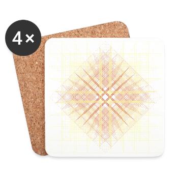 Cube Dots Drahtgitter 3D geometrisches Gitter - Untersetzer (4er-Set) - Weiß - Vorne