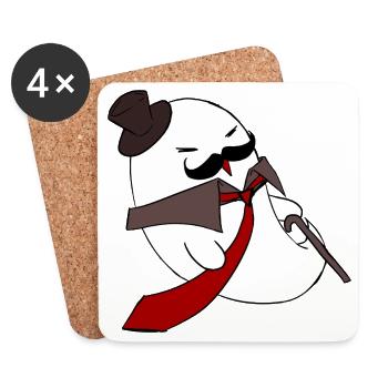 Gentleman Ghost Noir in roter Krawatte - Untersetzer (4er-Set) - Weiß - Vorne