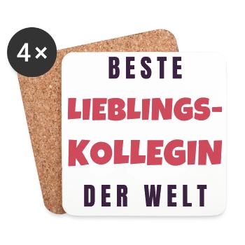 Beste Lieblingskollegin der Welt - Untersetzer (4er-Set) - Weiß - Vorne