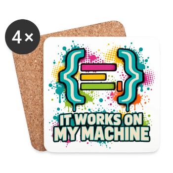 It Works On My Machine - Untersetzer (4er-Set) - Weiß - Vorne