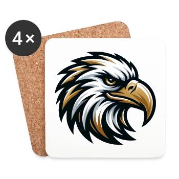Adler Kopf Vektor Design - Untersetzer (4er-Set) - Weiß - Vorne
