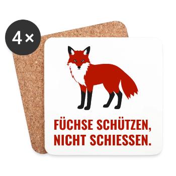 Füchse schützen, nicht schiessen - Untersetzer (4er-Set) - Weiß - Vorne