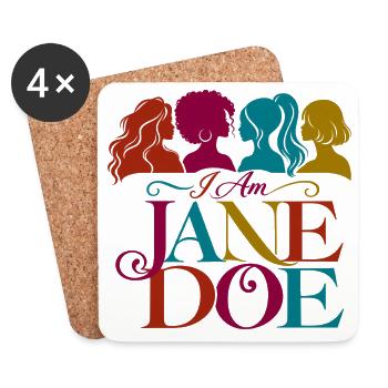 Ich bin Jane Doe Regenbogenporträt - Untersetzer (4er-Set) - Weiß - Vorne