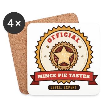 Offizieller Mince Pie Taster, Level: Experte - Untersetzer (4er-Set) - Weiß - Vorne