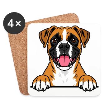 Boxer - Untersetzer (4er-Set) - Weiß - Vorne