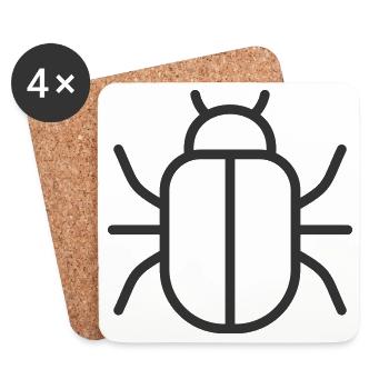 Bug-Malware-Linien-Symbol - Untersetzer (4er-Set) - Weiß - Vorne