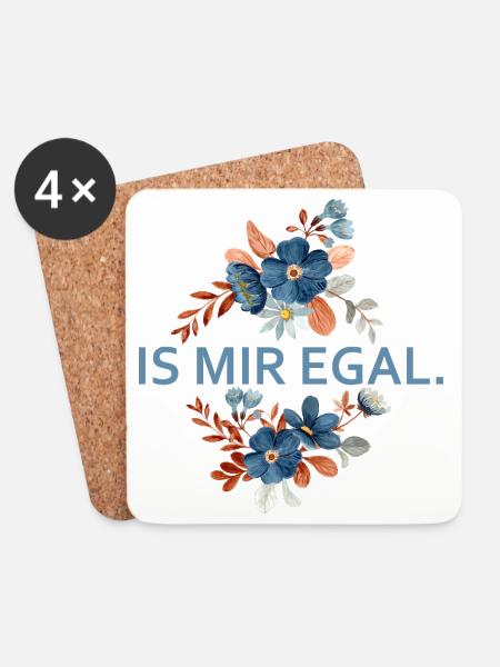 Blumenakzent Is Mir Egal - Untersetzer (4er-Set) - Weiß