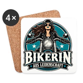 Bikerin Aus Leidenschaft - Untersetzer (4er-Set) - Weiß - Vorne