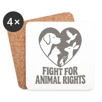 Fight For Animal Rights - Untersetzer (4er-Set) - Weiß - Vorne