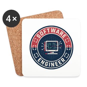 Vintage Software Engineer Code Terminal Patch Top - Untersetzer (4er-Set) - Weiß - Vorne