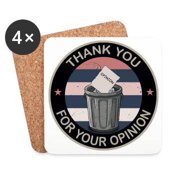 Thank You for Your Opinion - Untersetzer (4er-Set) - Weiß - Vorne