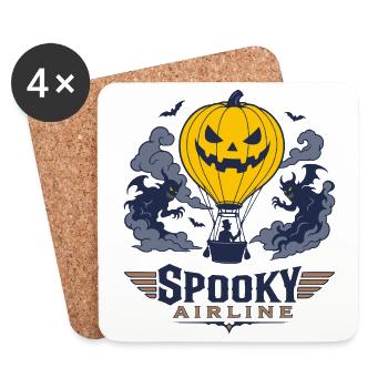 Pumpkin Flug Spooky Airline - Untersetzer (4er-Set) - Weiß - Vorne