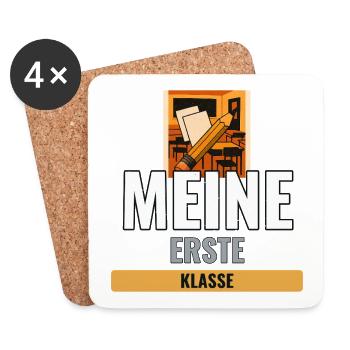 Grundschullehrerin Geschenk für die erste Klasse - Untersetzer (4er-Set) - Weiß - Vorne