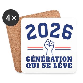 Aufstieg der Generation 2026 - Untersetzer (4er-Set) - Weiß - Vorne