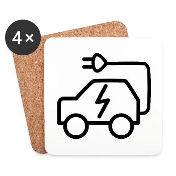 Elektrische Fahrzeuge - Untersetzer (4er-Set) - Weiß - Vorne