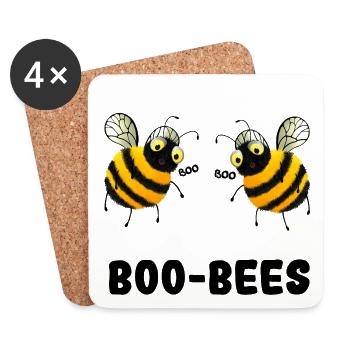 Boo-Bees - Zwei Bienen sagen Boo - Untersetzer (4er-Set) - Weiß - Vorne
