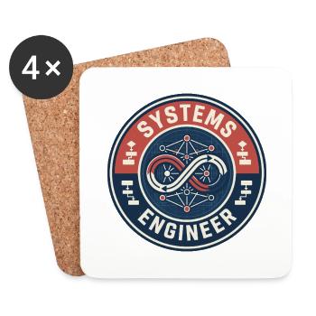 Vintage Systems Engineer Netzwerk-Flussdiagramm-Abzeichen - Untersetzer (4er-Set) - Weiß - Vorne