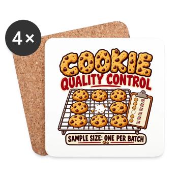 Cookie-Qualitätskontrolle – eine pro Charge - Untersetzer (4er-Set) - Weiß - Vorne