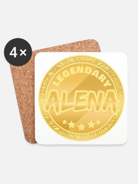 Geschenkidee Alena - Untersetzer (4er-Set) - Weiß