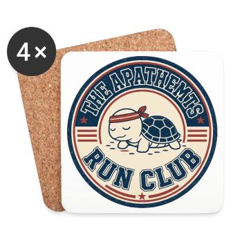 Apathhetic Turtle Run Club - Untersetzer (4er-Set) - Weiß - Vorne