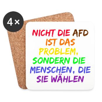 NICHT DIE AFD IST DAS PROBLEM SONDERN DIE WÄHLER - Untersetzer (4er-Set) - Weiß - Vorne