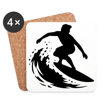 surfer_1 - Untersetzer (4er-Set) - Weiß - Vorne