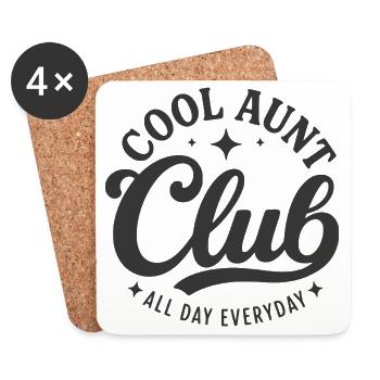 Cool Aunt Club - Untersetzer (4er-Set) - Weiß - Vorne