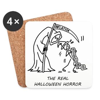 Inflation – Der wahre Halloween-Horror - Untersetzer (4er-Set) - Weiß - Vorne
