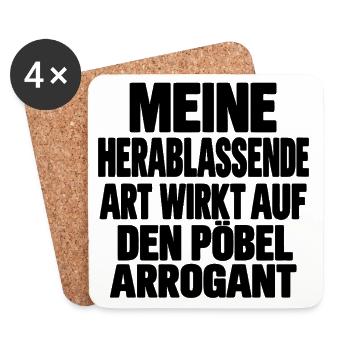 Meine herablassende Art wirkt arrogant - schwarz - Untersetzer (4er-Set) - Weiß - Vorne