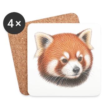 Kopfporträt des roten Pandas - Untersetzer (4er-Set) - Weiß - Vorne