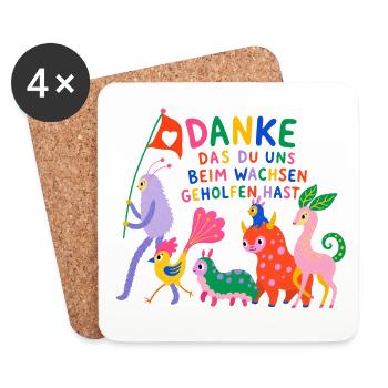 DANKE DAS DU UNS BEIM WACHSEN GEHOLFEN - Untersetzer (4er-Set) - Weiß - Vorne