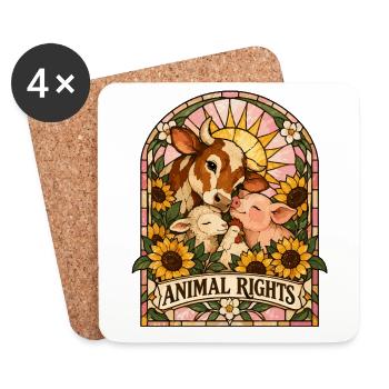Animal Rights Farm Animals - Untersetzer (4er-Set) - Weiß - Vorne