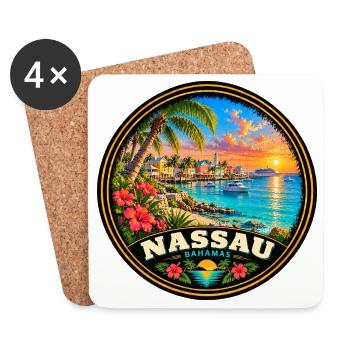 Nassau Bahamas Strand Urlaub Tauchen Korallenriff - Untersetzer (4er-Set) - Weiß - Vorne