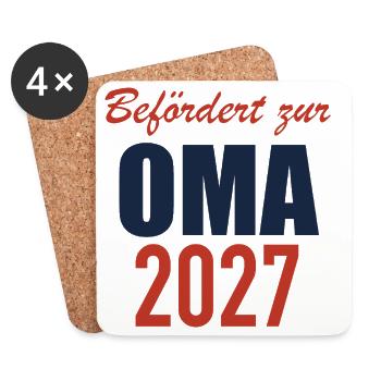 Befördert zur Oma 2027 - Untersetzer (4er-Set) - Weiß - Vorne