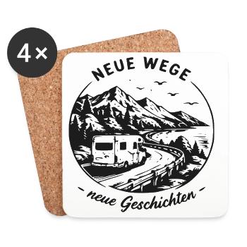 Neue Wege Roadtrip Natur - Untersetzer (4er-Set) - Weiß - Vorne