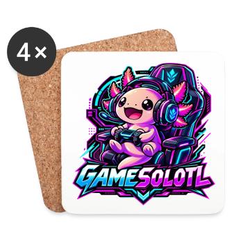  Gamesolotl Axolotl Spieler Cyberpunk - Untersetzer (4er-Set) - Weiß - Vorne