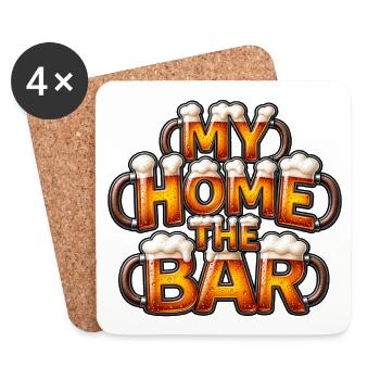 My Home The Bar -  Lustige Bier Bilder - Untersetzer (4er-Set) - Weiß - Vorne