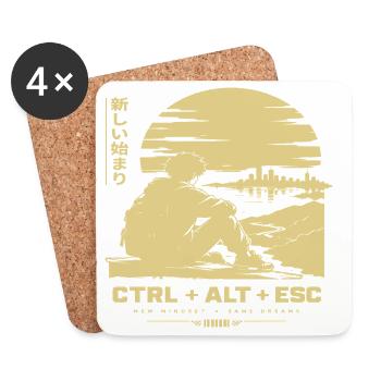Neuanfang am Horizont: CTRL ALT ESC - Untersetzer (4er-Set) - Weiß - Vorne