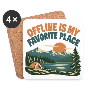 Offline Is My Favorite Place - Untersetzer (4er-Set) - Weiß - Vorne