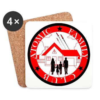 Rocket-Familie über dem Haus - Untersetzer (4er-Set) - Weiß - Vorne
