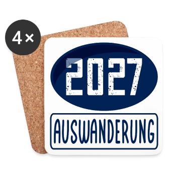 Auswanderung 2027 - Untersetzer (4er-Set) - Weiß - Vorne
