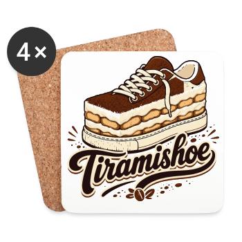 Tiramishoe, Lustiges Coffee & Tiramisu Design - Untersetzer (4er-Set) - Weiß - Vorne