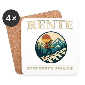 Rente Bergauf Abenteuer - Untersetzer (4er-Set) - Weiß - Vorne