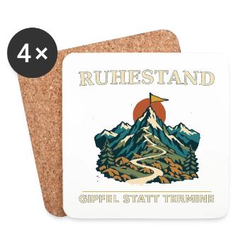 Ruhestand Gipfel statt Termine - Untersetzer (4er-Set) - Weiß - Vorne