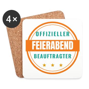 Offizieller Feierabend-Beauftragter - Untersetzer (4er-Set) - Weiß - Vorne
